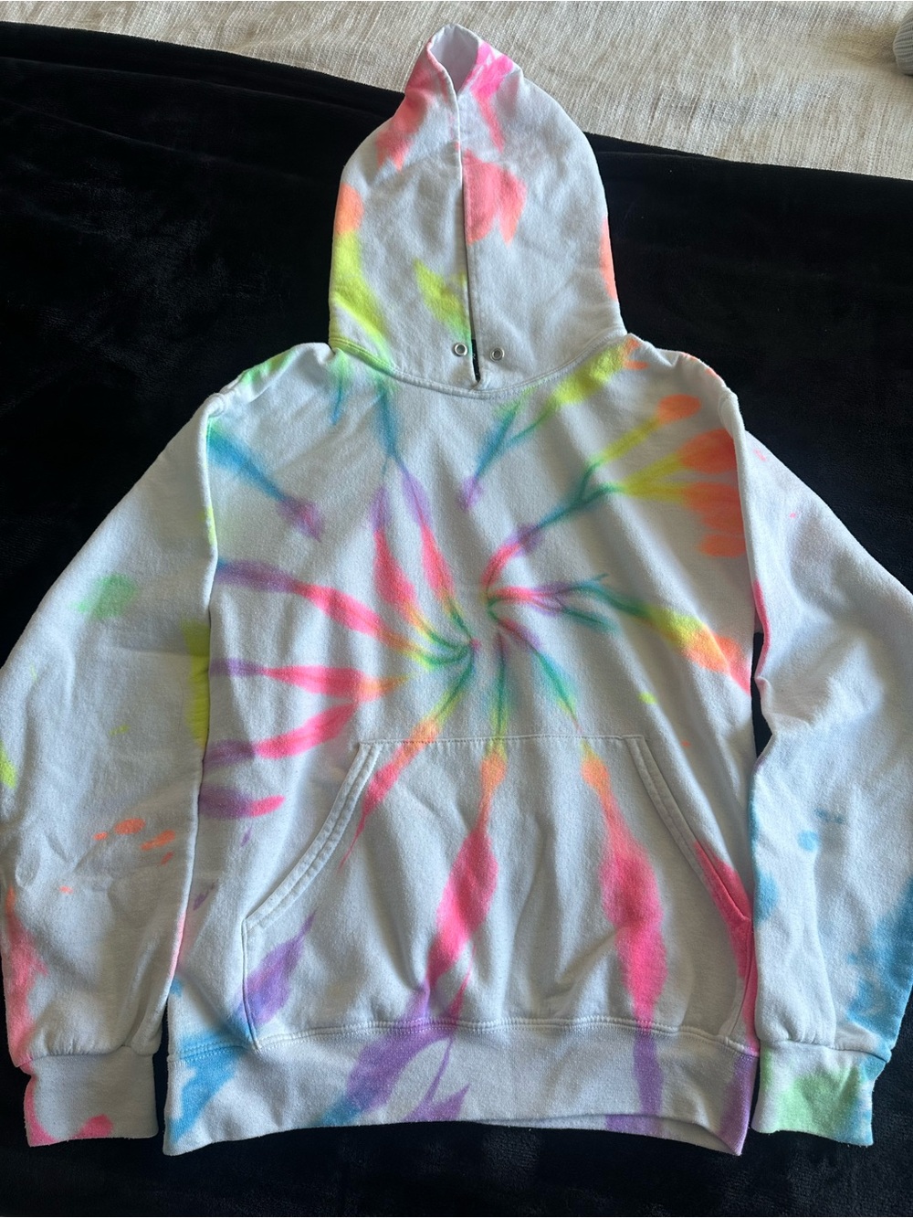 Myrrhe Tie-Dye Hooded Sweatshirt - Neon Rainbow